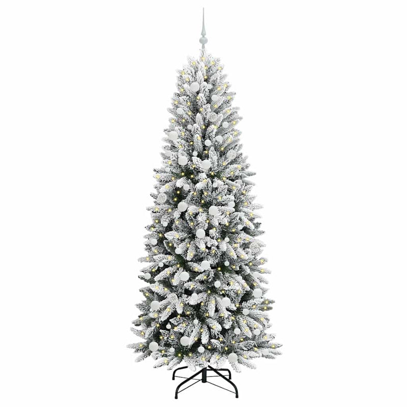 vidaXL Mű karácsonyfa 300 LED-del állvánnyal Fehér 78 x 78 x 210 cm