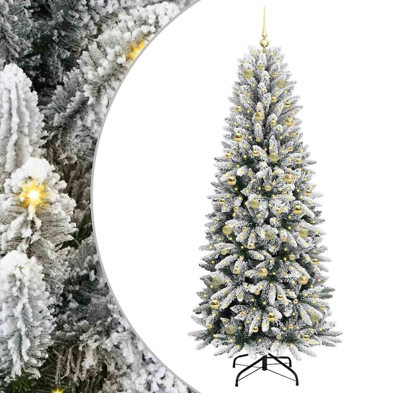 vidaXL Mű karácsonyfa 300 LED-del állvánnyal Fehér 78 x 78 x 210 cm