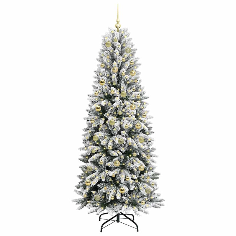 vidaXL Mű karácsonyfa 300 LED-del állvánnyal Fehér 78 x 78 x 210 cm