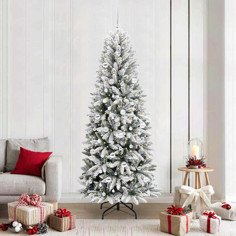 vidaXL Mű karácsonyfa 300 LED-del állvánnyal Fehér 78 x 78 x 210 cm