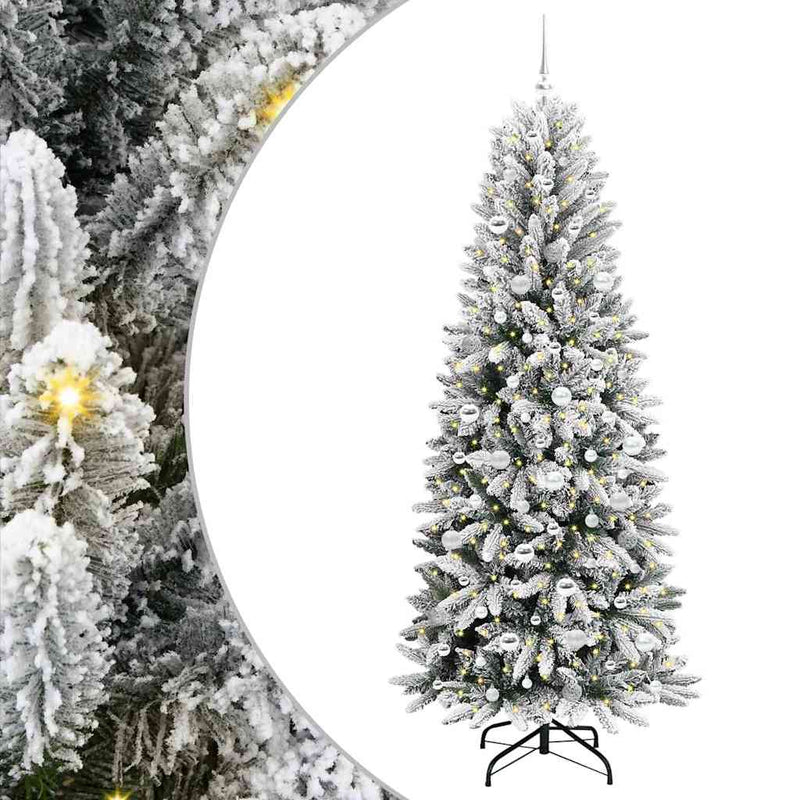 vidaXL Mű karácsonyfa 300 LED-del állvánnyal Fehér 78 x 78 x 210 cm