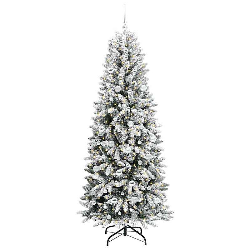 vidaXL Mű karácsonyfa 300 LED-del állvánnyal Fehér 78 x 78 x 210 cm