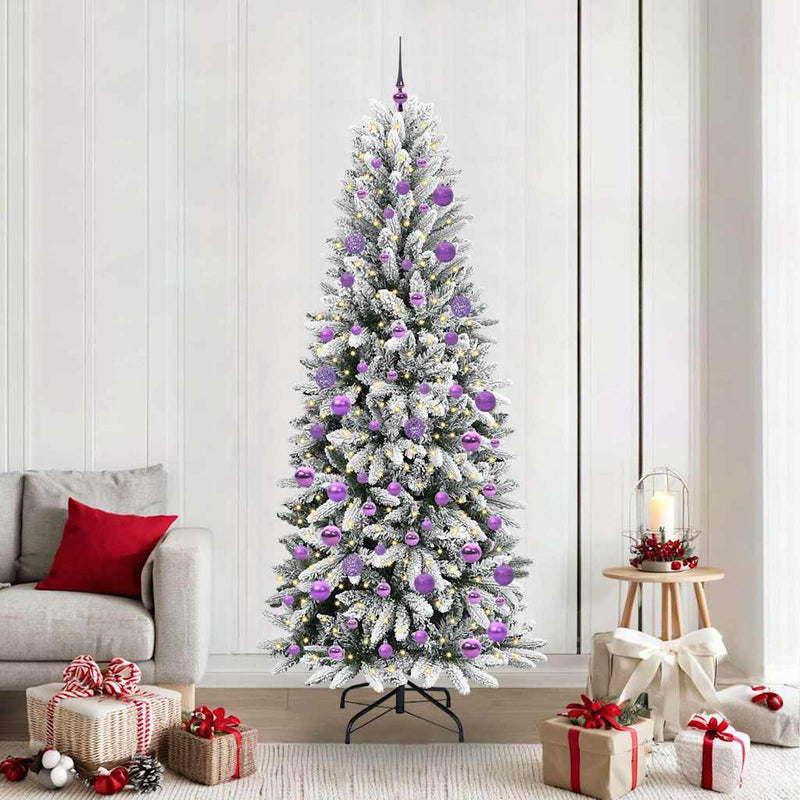 vidaXL Mű karácsonyfa 300 LED-del állvánnyal Fehér 78 x 78 x 210 cm