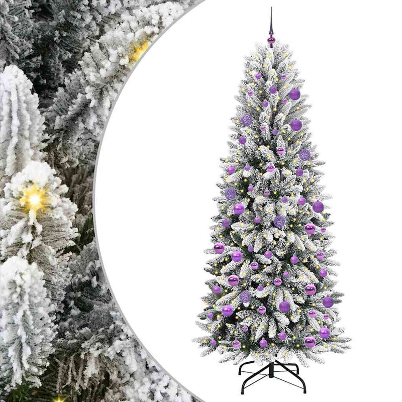 vidaXL Mű karácsonyfa 300 LED-del állvánnyal Fehér 78 x 78 x 210 cm