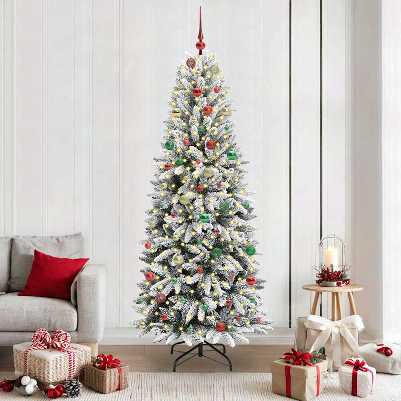 vidaXL Mű karácsonyfa 300 LED-del állvánnyal Fehér 78 x 78 x 210 cm