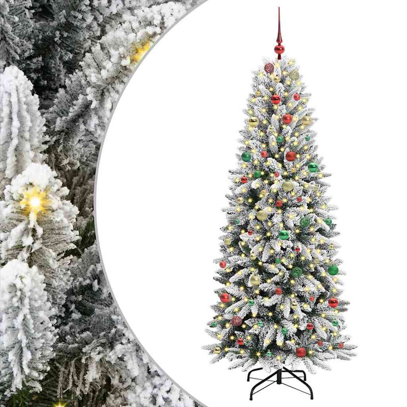 vidaXL Mű karácsonyfa 300 LED-del állvánnyal Fehér 78 x 78 x 210 cm