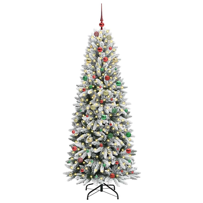 vidaXL Mű karácsonyfa 300 LED-del állvánnyal Fehér 78 x 78 x 210 cm