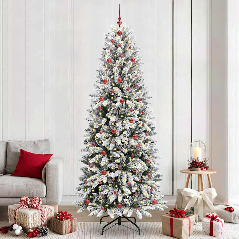 vidaXL Mű karácsonyfa 300 LED-del állvánnyal Fehér 93 x 93 x 240 cm