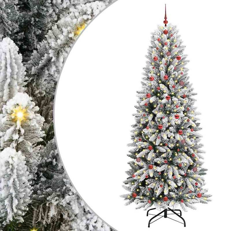 vidaXL Mű karácsonyfa 300 LED-del állvánnyal Fehér 93 x 93 x 240 cm