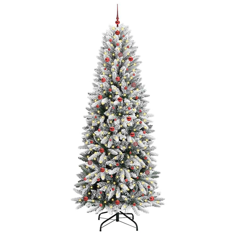 vidaXL Mű karácsonyfa 300 LED-del állvánnyal Fehér 93 x 93 x 240 cm