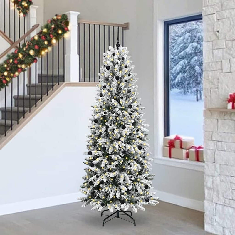 vidaXL Mű karácsonyfa 300 LED-del állvánnyal Fehér 93 x 93 x 240 cm