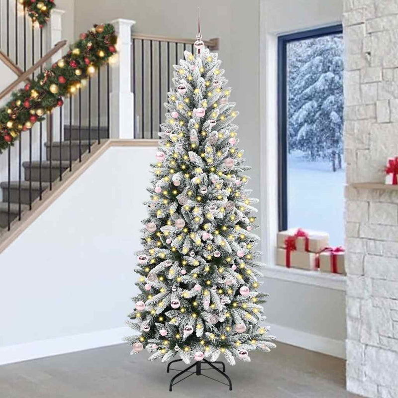 vidaXL Mű karácsonyfa 300 LED-del állvánnyal Fehér 93 x 93 x 240 cm