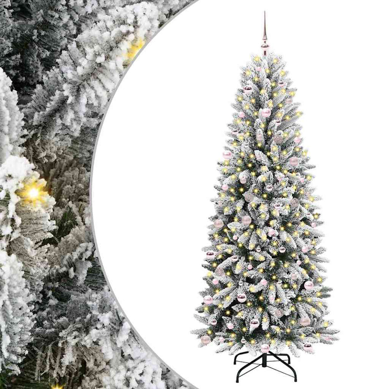 vidaXL Mű karácsonyfa 300 LED-del állvánnyal Fehér 93 x 93 x 240 cm