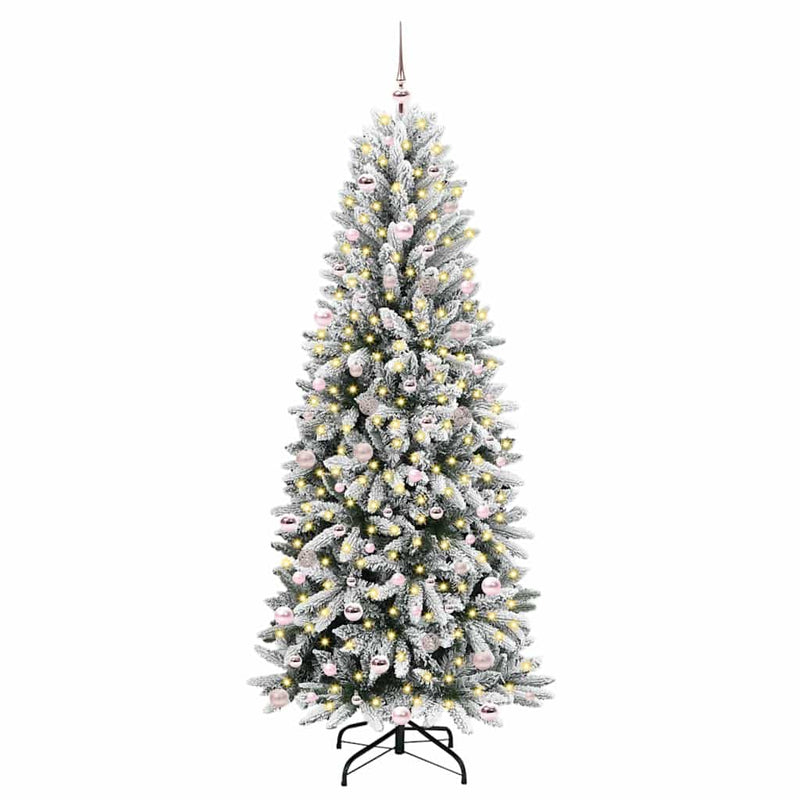 vidaXL Mű karácsonyfa 300 LED-del állvánnyal Fehér 93 x 93 x 240 cm