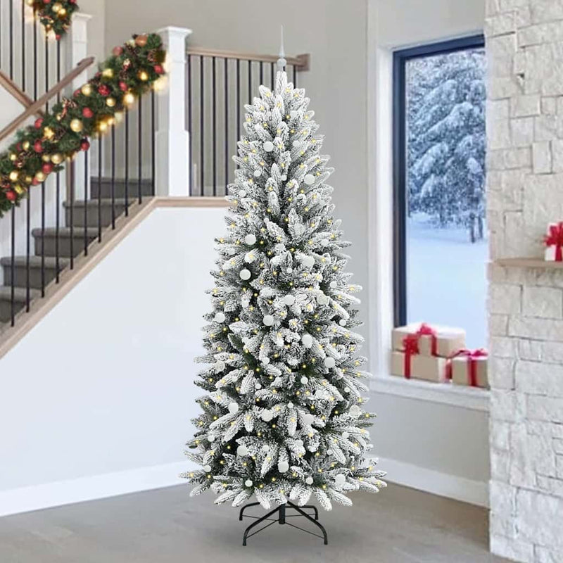 vidaXL Mű karácsonyfa 300 LED-del állvánnyal Fehér 93 x 93 x 240 cm