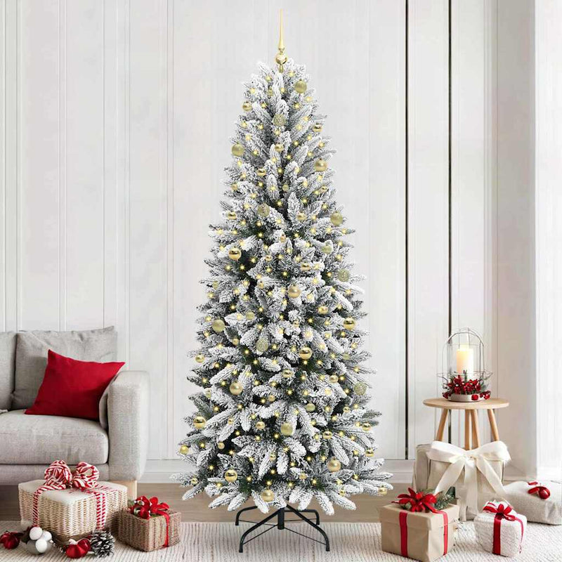 vidaXL Mű karácsonyfa 300 LED-del állvánnyal Fehér 93 x 93 x 240 cm