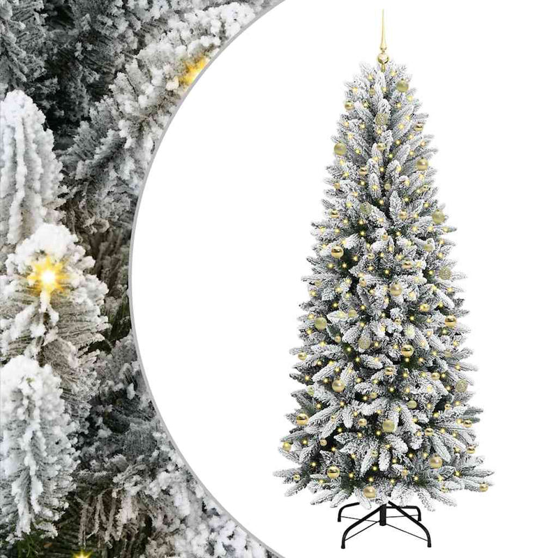 vidaXL Mű karácsonyfa 300 LED-del állvánnyal Fehér 93 x 93 x 240 cm