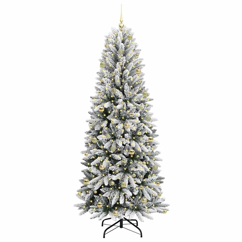 vidaXL Mű karácsonyfa 300 LED-del állvánnyal Fehér 93 x 93 x 240 cm