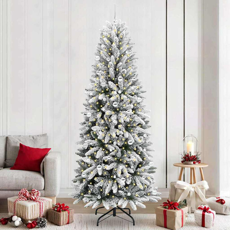 vidaXL Mű karácsonyfa 300 LED-del állvánnyal Fehér 93 x 93 x 240 cm