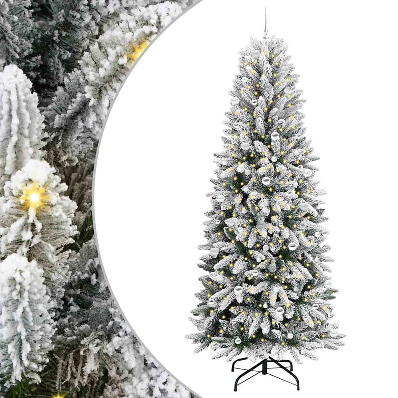 vidaXL Mű karácsonyfa 300 LED-del állvánnyal Fehér 93 x 93 x 240 cm