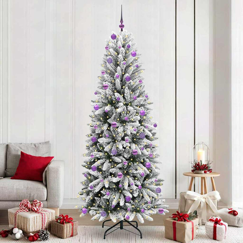vidaXL Mű karácsonyfa 300 LED-del állvánnyal Fehér 93 x 93 x 240 cm
