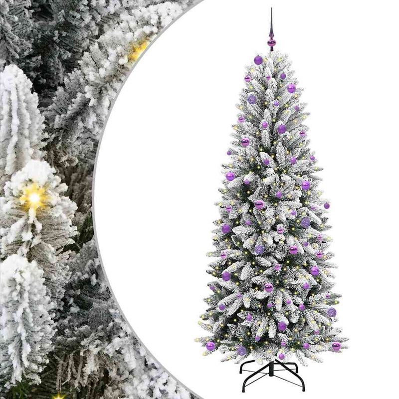 vidaXL Mű karácsonyfa 300 LED-del állvánnyal Fehér 93 x 93 x 240 cm