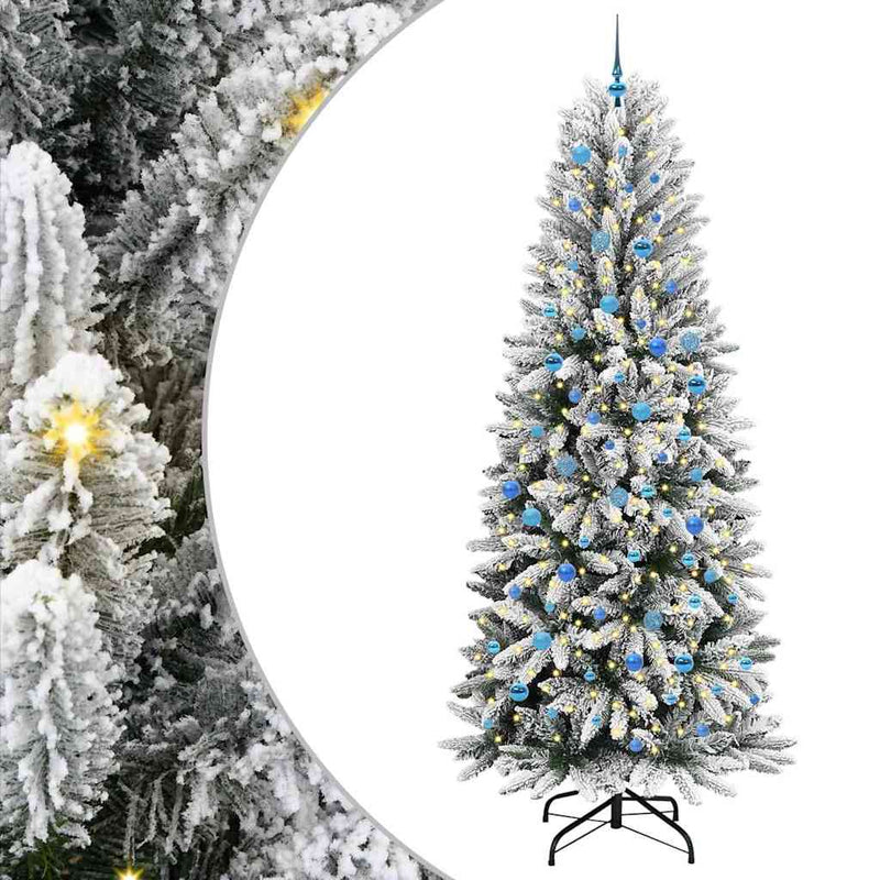 vidaXL Mű karácsonyfa 300 LED-del állvánnyal Fehér 93 x 93 x 240 cm