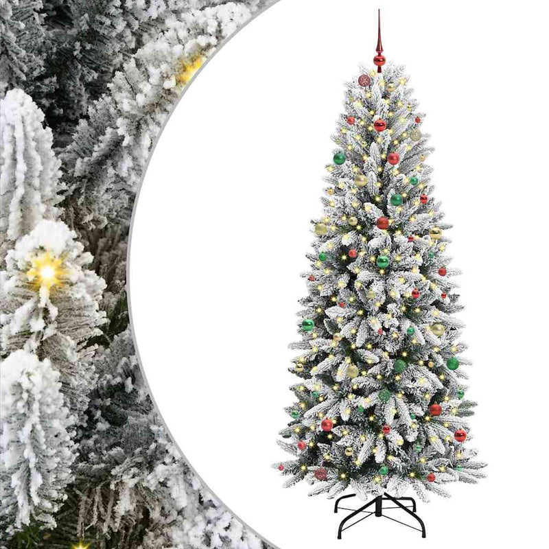 vidaXL Mű karácsonyfa 300 LED-del állvánnyal Fehér 93 x 93 x 240 cm