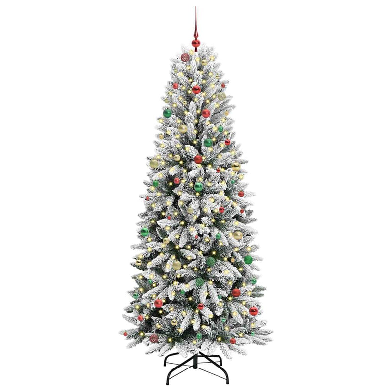 vidaXL Mű karácsonyfa 300 LED-del állvánnyal Fehér 93 x 93 x 240 cm