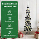 vidaXL Mű karácsonyfa 150 LED-del Fehér 120 cm PVC és Fém és Műanyag