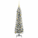 vidaXL Mű karácsonyfa 150 LED-del Fehér 120 cm PVC és Fém és Műanyag