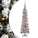 vidaXL Mű karácsonyfa 150 LED-del Fehér 120 cm PVC és Fém és Műanyag