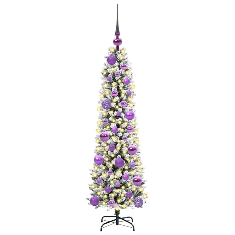 vidaXL Mű karácsonyfa Zöld és fehér 120 cm PVC és Fém és Műanyag