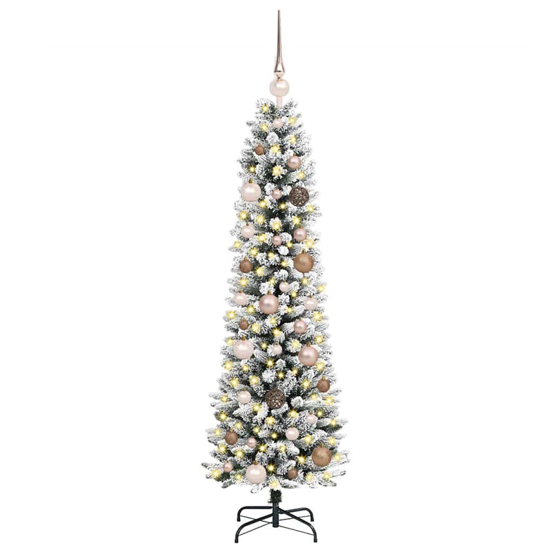 vidaXL Mű karácsonyfa 150 LED-del Fehér 150 cm PVC és Fém és Műanyag