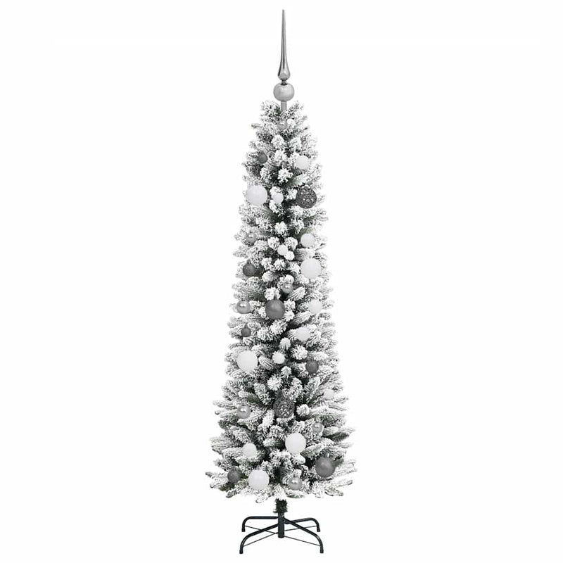 vidaXL Mű karácsonyfa 150 LED-del Fehér 150 cm PVC és Fém és Műanyag