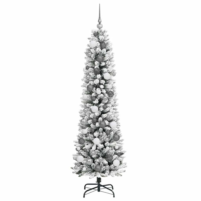 vidaXL Mű karácsonyfa 300 LED-del Fehér 180 cm PVC és Fém és Műanyag