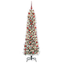vidaXL Mű karácsonyfa 300 LED-del Fehér 180 cm PVC és Fém és Műanyag