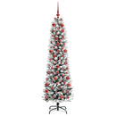 vidaXL Mű karácsonyfa 300 LED-del Fehér 180 cm PVC és Fém és Műanyag