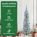 vidaXL Mű karácsonyfa 300 LED-del Fehér 180 cm PVC és Fém és Műanyag