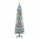 vidaXL Mű karácsonyfa 300 LED-del Fehér 210 cm PVC és Fém és Műanyag