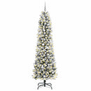 vidaXL Mű karácsonyfa 300 LED-del Fehér 240 cm PVC és Fém és Műanyag