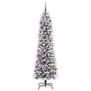 vidaXL Mű karácsonyfa 300 LED-del Fehér 240 cm PVC és Fém és Műanyag