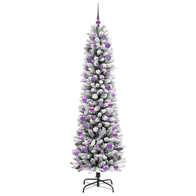 vidaXL Mű karácsonyfa Zöld és fehér 240 cm PVC és Fém és Műanyag