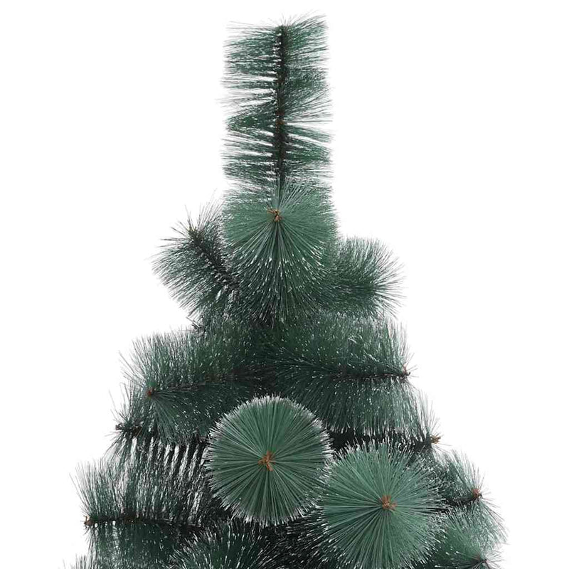 vidaXL Műfenyő világítással és díszekkel 150 LED-del Zöld 120 cm PET