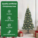 vidaXL Műfenyő világítással és díszekkel 150 LED-del Zöld 120 cm PET