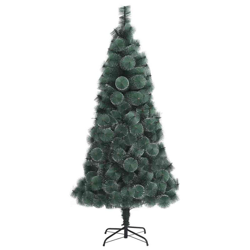 vidaXL Műfenyő világítással és díszekkel 150 LED-del Zöld 120 cm PET