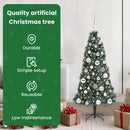 vidaXL Műfenyő világítással és gömbökkel 150 LED-del Zöld 120 cm PET