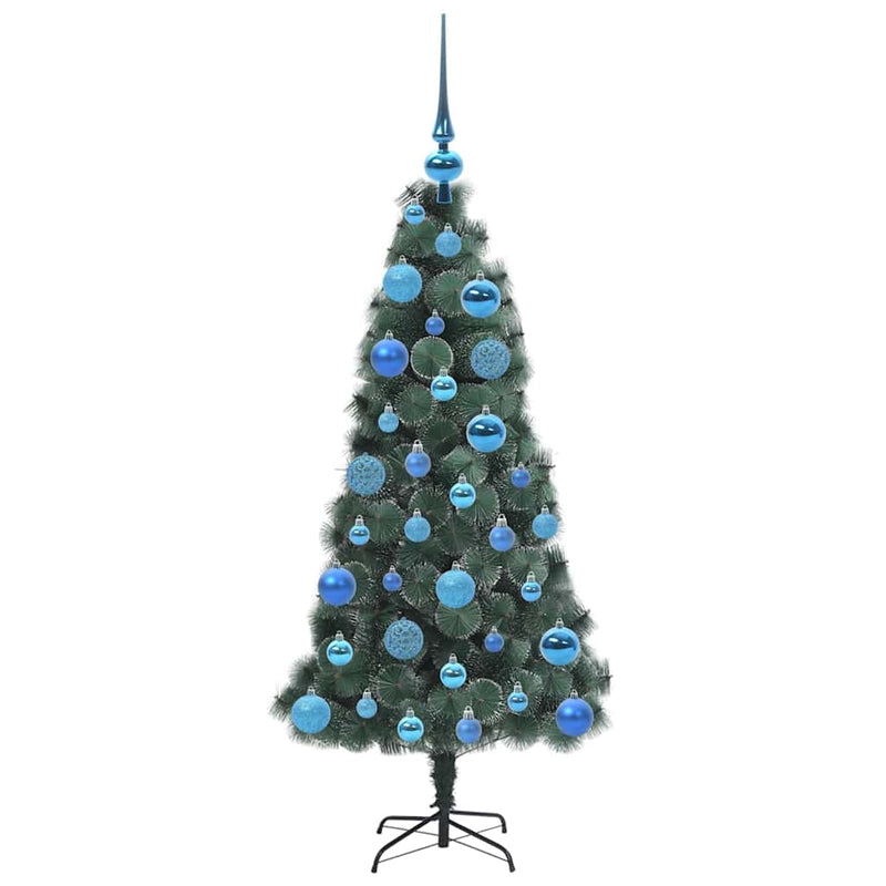 vidaXL Mesterséges, előre díszített karácsonyfakészlet gömbökkel