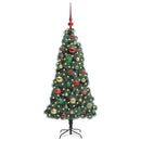 vidaXL Műfenyő LED világítással és díszekkel Zöld 120 cm PET