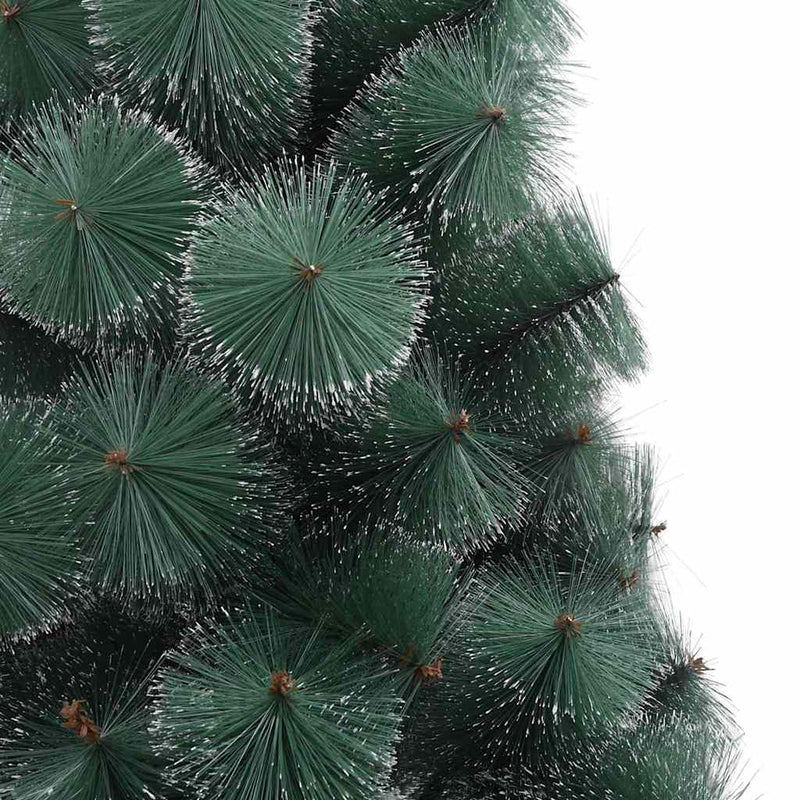 vidaXL Műfenyő előre világítva gömbökkel 150 LED-del Zöld 150 cm PET